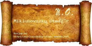 Miklusovszky Otmár névjegykártya